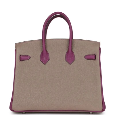 Hermes Special Order (HSS) Birkin 25 Gris Asphalte and Anenome Togo Brushed Palladium Hardware Hermes Special Order (HSS) Birkin 25 Gris Asphalte and Anenome Togo Brushed Palladium Hardware