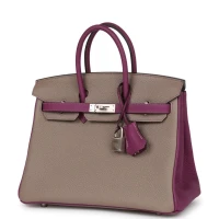 Hermes Special Order (HSS) Birkin 25 Gris Asphalte and Anenome Togo Brushed Palladium Hardware Hermes Special Order (HSS) Birkin 25 Gris Asphalte and Anenome Togo Brushed Palladium Hardware