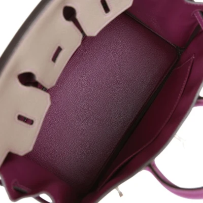 Hermes Special Order (HSS) Birkin 25 Gris Asphalte and Anenome Togo Brushed Palladium Hardware Hermes Special Order (HSS) Birkin 25 Gris Asphalte and Anenome Togo Brushed Palladium Hardware