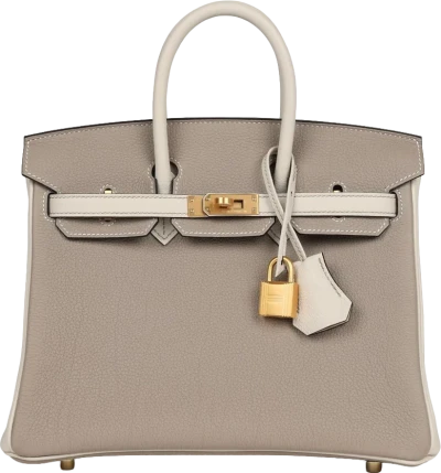 Hermes Special Order (HSS) Birkin 25 Gris Asphalte and Craie Togo Brushed Gold Hardware Hermes Special Order (HSS) Birkin 25 Gris Asphalte and Craie Togo Brushed Gold Hardware