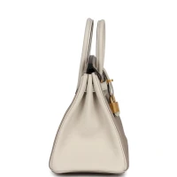Hermes Special Order (HSS) Birkin 25 Gris Asphalte and Craie Togo Brushed Gold Hardware Hermes Special Order (HSS) Birkin 25 Gris Asphalte and Craie Togo Brushed Gold Hardware