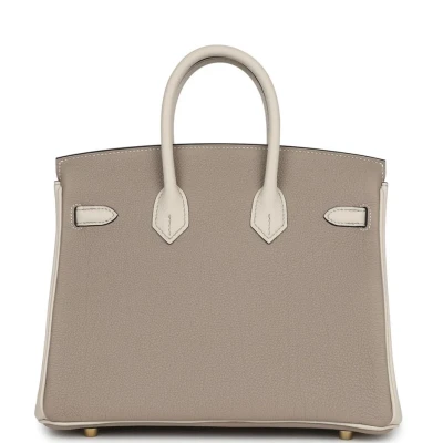 Hermes Special Order (HSS) Birkin 25 Gris Asphalte and Craie Togo Brushed Gold Hardware Hermes Special Order (HSS) Birkin 25 Gris Asphalte and Craie Togo Brushed Gold Hardware