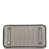 Hermes Special Order (HSS) Birkin 25 Gris Perle and Black Matte Alligator Mississippienis Brushed Gold Hardware Hermes Special Order (HSS) Birkin 25 Gris Perle and Black Matte Alligator Mississippienis Brushed Gold Hardware