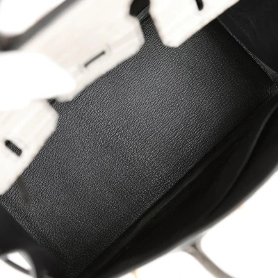 Hermes Special Order (HSS) Birkin 25 Gris Perle and Black Matte Alligator Mississippienis Brushed Gold Hardware Hermes Special Order (HSS) Birkin 25 Gris Perle and Black Matte Alligator Mississippienis Brushed Gold Hardware