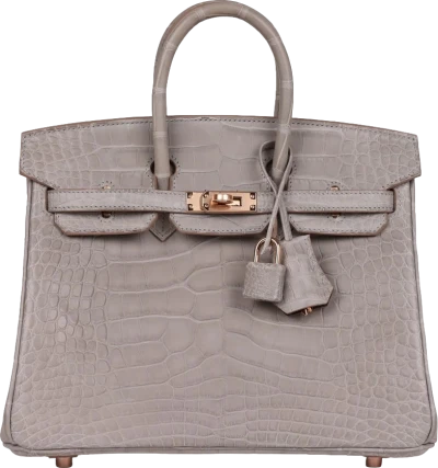 Hermes Special Order (HSS) Birkin 25 Gris Perle Verso Matte Alligator Rose Gold Hardware Hermes Special Order (HSS) Birkin 25 Gris Perle Verso Matte Alligator Rose Gold Hardware