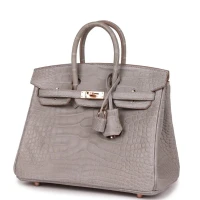 Hermes Special Order (HSS) Birkin 25 Gris Perle Verso Matte Alligator Rose Gold Hardware Hermes Special Order (HSS) Birkin 25 Gris Perle Verso Matte Alligator Rose Gold Hardware