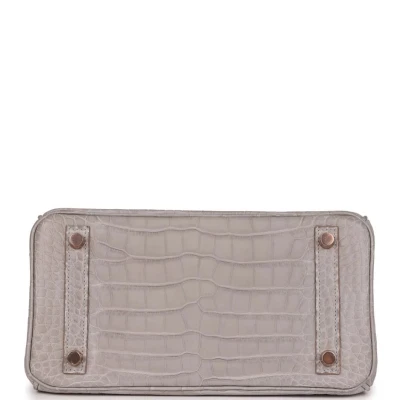 Hermes Special Order (HSS) Birkin 25 Gris Perle Verso Matte Alligator Rose Gold Hardware Hermes Special Order (HSS) Birkin 25 Gris Perle Verso Matte Alligator Rose Gold Hardware