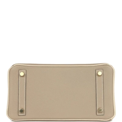 Hermes Special Order (HSS) Birkin 25 Gris Tourterelle and Craie Togo Brushed Gold Hardware Hermes Special Order (HSS) Birkin 25 Gris Tourterelle and Craie Togo Brushed Gold Hardware