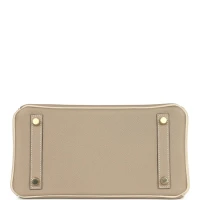 Hermes Special Order (HSS) Birkin 25 Gris Tourterelle and Craie Togo Brushed Gold Hardware Hermes Special Order (HSS) Birkin 25 Gris Tourterelle and Craie Togo Brushed Gold Hardware
