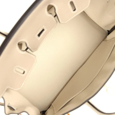 Hermes Special Order (HSS) Birkin 25 Gris Tourterelle and Craie Togo Brushed Gold Hardware Hermes Special Order (HSS) Birkin 25 Gris Tourterelle and Craie Togo Brushed Gold Hardware