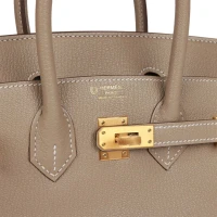Hermes Special Order (HSS) Birkin 25 Gris Tourterelle Verso Chevre Brushed Gold Hardware Hermes Special Order (HSS) Birkin 25 Gris Tourterelle Verso Chevre Brushed Gold Hardware