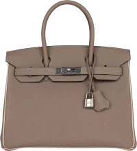 Hermes Special Order (HSS) Birkin 30 Gris Tourterelle and Craie Togo Palladium Hardware Hermes Special Order (HSS) Birkin 30 Gris Tourterelle and Craie Togo Palladium Hardware