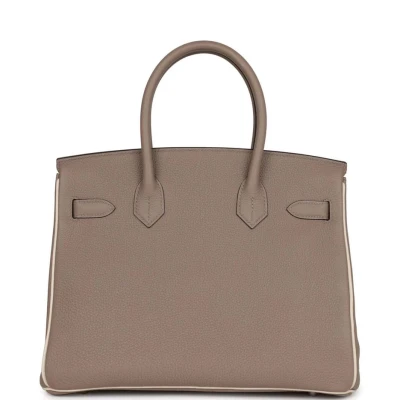Hermes Special Order (HSS) Birkin 30 Gris Tourterelle and Craie Togo Palladium Hardware Hermes Special Order (HSS) Birkin 30 Gris Tourterelle and Craie Togo Palladium Hardware