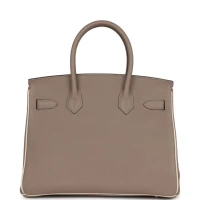 Hermes Special Order (HSS) Birkin 30 Gris Tourterelle and Craie Togo Palladium Hardware Hermes Special Order (HSS) Birkin 30 Gris Tourterelle and Craie Togo Palladium Hardware