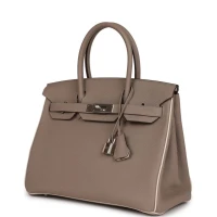 Hermes Special Order (HSS) Birkin 30 Gris Tourterelle and Craie Togo Palladium Hardware Hermes Special Order (HSS) Birkin 30 Gris Tourterelle and Craie Togo Palladium Hardware