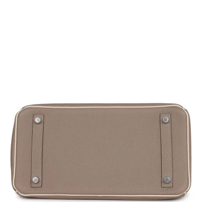 Hermes Special Order (HSS) Birkin 30 Gris Tourterelle and Craie Togo Palladium Hardware Hermes Special Order (HSS) Birkin 30 Gris Tourterelle and Craie Togo Palladium Hardware