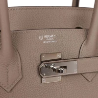 Hermes Special Order (HSS) Birkin 30 Gris Tourterelle and Craie Togo Palladium Hardware Hermes Special Order (HSS) Birkin 30 Gris Tourterelle and Craie Togo Palladium Hardware