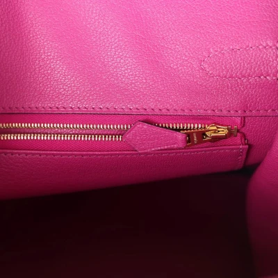 Hermes Special Order (HSS) Birkin 30 Rose Pourpre and Gris Agate Ostrich Brushed Gold Hardware Hermes Special Order (HSS) Birkin 30 Rose Pourpre and Gris Agate Ostrich Brushed Gold Hardware