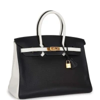 Hermes Special Order (HSS) Birkin 35 Black and White Clemence Gold Hardware Hermes Special Order (HSS) Birkin 35 Black and White Clemence Gold Hardware