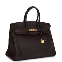 Hermes Special Order (HSS) Birkin 35 Havane Buffalo Brushed Gold Hardware