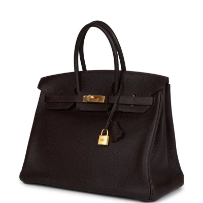 Hermes Special Order (HSS) Birkin 35 Havane Buffalo Brushed Gold Hardware