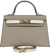 Hermes Special Order (HSS) Kelly 20 Gris Tourterelle and Nata Chevre Gold Hardware Hermes Special Order (HSS) Kelly 20 Gris Tourterelle and Nata Chevre Gold Hardware