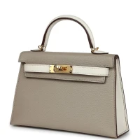 Hermes Special Order (HSS) Kelly 20 Gris Tourterelle and Nata Chevre Gold Hardware Hermes Special Order (HSS) Kelly 20 Gris Tourterelle and Nata Chevre Gold Hardware