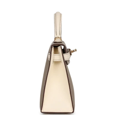 Hermes Special Order (HSS) Kelly 20 Nata and Gris Asphalte Epsom Sellier Gold Hardware Hermes Special Order (HSS) Kelly 20 Nata and Gris Asphalte Epsom Sellier Gold Hardware