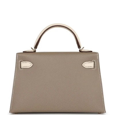 Hermes Special Order (HSS) Kelly 20 Nata and Gris Asphalte Epsom Sellier Gold Hardware Hermes Special Order (HSS) Kelly 20 Nata and Gris Asphalte Epsom Sellier Gold Hardware