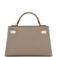 Hermes Special Order (HSS) Kelly 20 Nata and Gris Asphalte Epsom Sellier Gold Hardware Hermes Special Order (HSS) Kelly 20 Nata and Gris Asphalte Epsom Sellier Gold Hardware