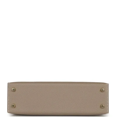 Hermes Special Order (HSS) Kelly 20 Nata and Gris Asphalte Epsom Sellier Gold Hardware Hermes Special Order (HSS) Kelly 20 Nata and Gris Asphalte Epsom Sellier Gold Hardware