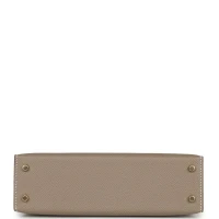Hermes Special Order (HSS) Kelly 20 Nata and Gris Asphalte Epsom Sellier Gold Hardware Hermes Special Order (HSS) Kelly 20 Nata and Gris Asphalte Epsom Sellier Gold Hardware