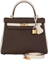 Hermes Special Order (HSS) Kelly Retourne 25 Ebene and Craie Togo Gold Hardware Hermes Special Order (HSS) Kelly Retourne 25 Ebene and Craie Togo Gold Hardware