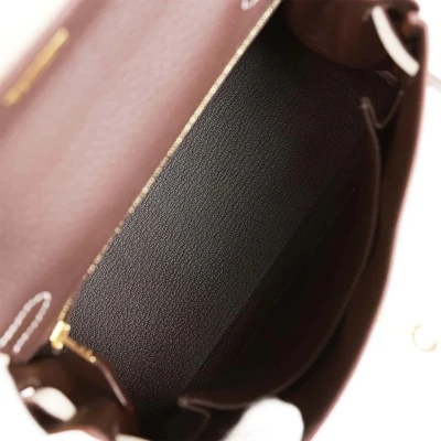 Hermes Special Order (HSS) Kelly Retourne 25 Ebene and Craie Togo Gold Hardware Hermes Special Order (HSS) Kelly Retourne 25 Ebene and Craie Togo Gold Hardware
