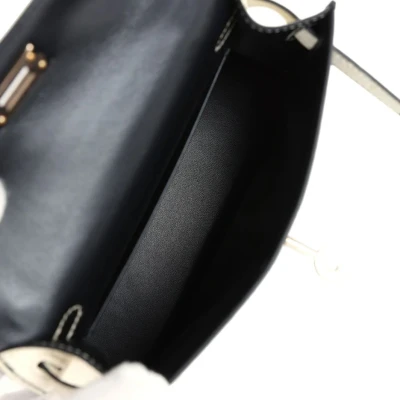 Hermes Special Order (HSS) Kelly Sellier 20 Black and Beton Ostrich Permabrass Hardware Hermes Special Order (HSS) Kelly Sellier 20 Black and Beton Ostrich Permabrass Hardware