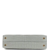 Hermes Special Order (HSS) Kelly Sellier 20 Gris Perle and Bleu de Malte Matte Alligator Gold Hardware Hermes Special Order (HSS) Kelly Sellier 20 Gris Perle and Bleu de Malte Matte Alligator Gold Hardware
