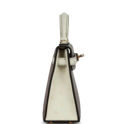 Hermes Special Order (HSS) Kelly Sellier 20 Gris Tourterelle and Beton Ostrich Permabrass Hardware Hermes Special Order (HSS) Kelly Sellier 20 Gris Tourterelle and Beton Ostrich Permabrass Hardware