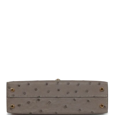 Hermes Special Order (HSS) Kelly Sellier 20 Gris Tourterelle and Beton Ostrich Permabrass Hardware Hermes Special Order (HSS) Kelly Sellier 20 Gris Tourterelle and Beton Ostrich Permabrass Hardware