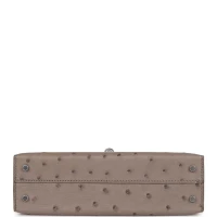 Hermes Special Order (HSS) Kelly Sellier 20 Gris Tourterelle and Graphite Ostrich Palladium Hardware Hermes Special Order (HSS) Kelly Sellier 20 Gris Tourterelle and Graphite Ostrich Palladium Hardware
