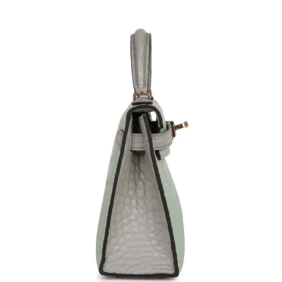 Hermes Special Order (HSS) Kelly Sellier 20 Vert D'Eau and Gris Perle Matte Alligator Permabrass Hardware Hermes Special Order (HSS) Kelly Sellier 20 Vert D'Eau and Gris Perle Matte Alligator Permabrass Hardware