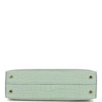 Hermes Special Order (HSS) Kelly Sellier 20 Vert D'Eau and Gris Perle Matte Alligator Permabrass Hardware Hermes Special Order (HSS) Kelly Sellier 20 Vert D'Eau and Gris Perle Matte Alligator Permabrass Hardware