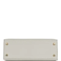 Hermes Special Order (HSS) Kelly Sellier 25 Gris Perle and Nata Chevre Brushed Gold Hardware Hermes Special Order (HSS) Kelly Sellier 25 Gris Perle and Nata Chevre Brushed Gold Hardware