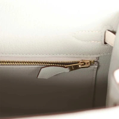 Hermes Special Order (HSS) Kelly Sellier 25 Gris Perle and Nata Chevre Brushed Gold Hardware Hermes Special Order (HSS) Kelly Sellier 25 Gris Perle and Nata Chevre Brushed Gold Hardware