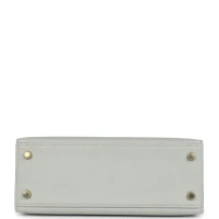 Hermes Special Order (HSS) Kelly Sellier 25 Gris Perle and Rose Sakura Chevre Brushed Gold Hardware Hermes Special Order (HSS) Kelly Sellier 25 Gris Perle and Rose Sakura Chevre Brushed Gold Hardware