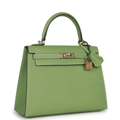 Hermes Special Order (HSS) Kelly Sellier 25 Vert Criquet Epsom Permabrass Hardware Hermes Special Order (HSS) Kelly Sellier 25 Vert Criquet Epsom Permabrass Hardware