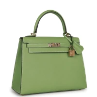 Hermes Special Order (HSS) Kelly Sellier 25 Vert Criquet Epsom Permabrass Hardware Hermes Special Order (HSS) Kelly Sellier 25 Vert Criquet Epsom Permabrass Hardware