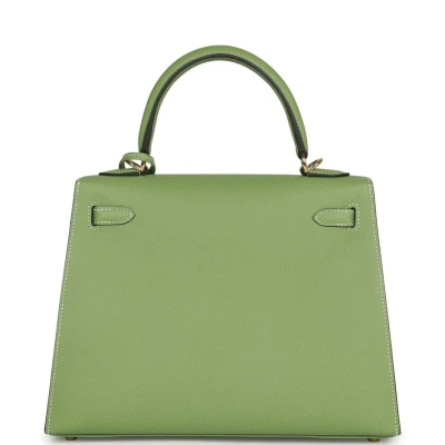 Hermes Special Order (HSS) Kelly Sellier 25 Vert Criquet Epsom Permabrass Hardware Hermes Special Order (HSS) Kelly Sellier 25 Vert Criquet Epsom Permabrass Hardware