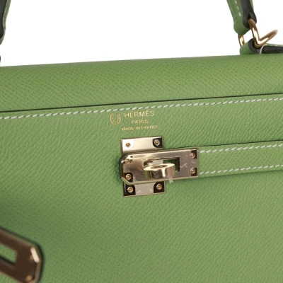 Hermes Special Order (HSS) Kelly Sellier 25 Vert Criquet Epsom Permabrass Hardware Hermes Special Order (HSS) Kelly Sellier 25 Vert Criquet Epsom Permabrass Hardware