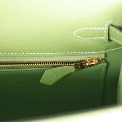 Hermes Special Order (HSS) Kelly Sellier 25 Vert Criquet Epsom Permabrass Hardware Hermes Special Order (HSS) Kelly Sellier 25 Vert Criquet Epsom Permabrass Hardware