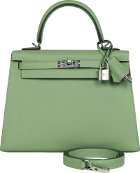 Hermes Special Order (HSS) Kelly Sellier 25 Vert Criquet Verso Epsom Palladium Hardware Hermes Special Order (HSS) Kelly Sellier 25 Vert Criquet Verso Epsom Palladium Hardware